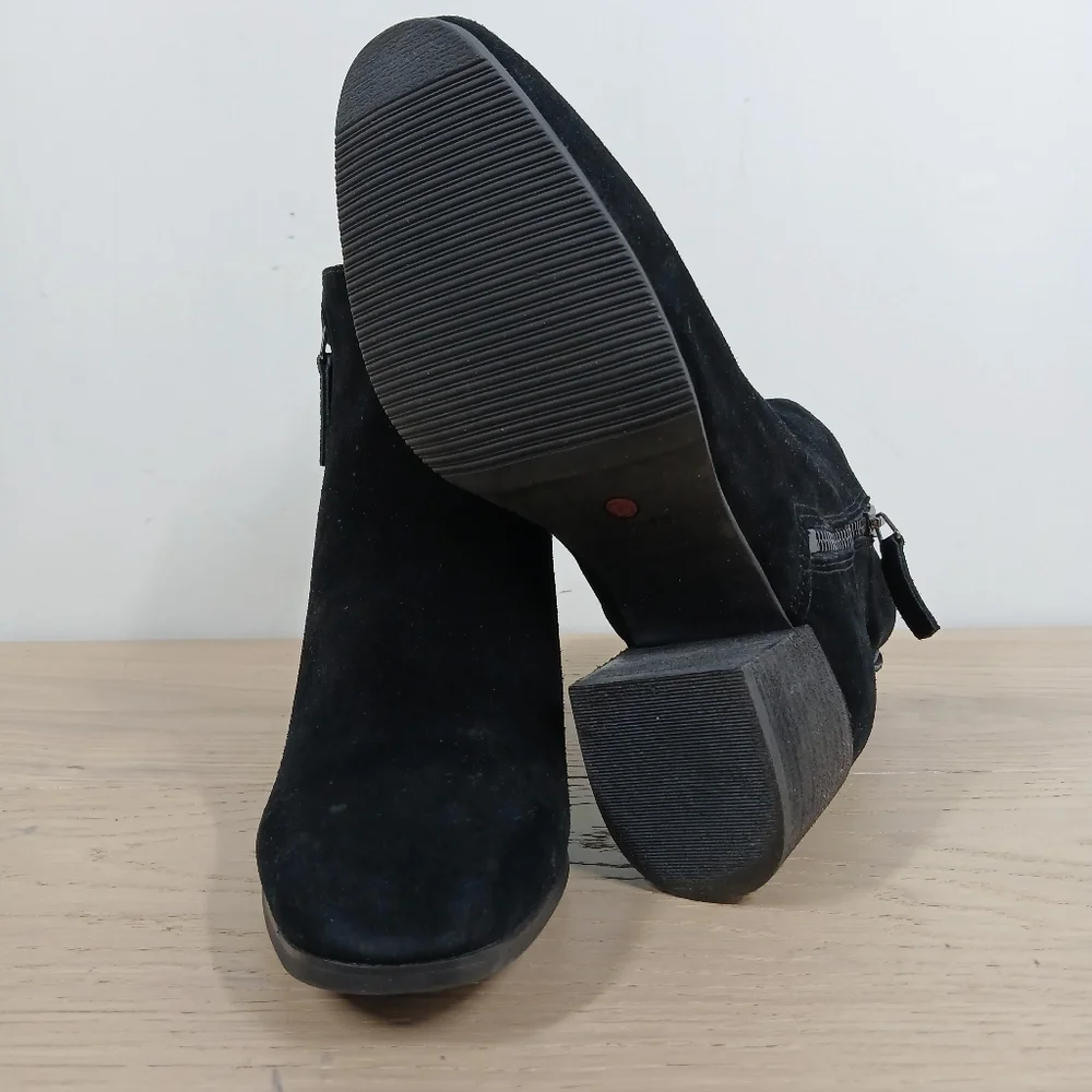 Blondo Black‎ Leather Block Heel Ankle Boots Waterproof 1542 - Picture 8 of 12